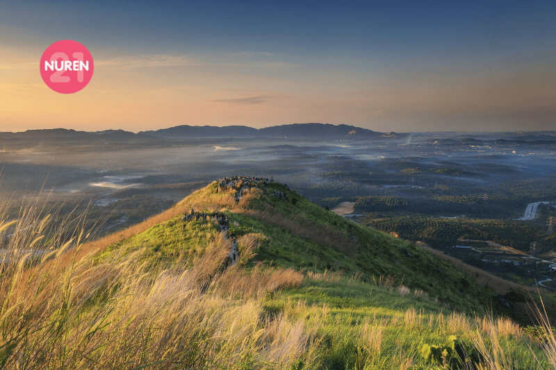 Image from peak of broga hills during sunrise
