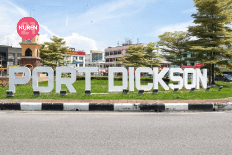 port dickson signage at roundabout in Malaysia 